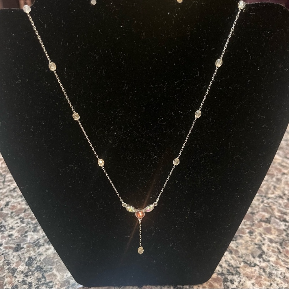 Elegant Silver Necklace with Gold Accents